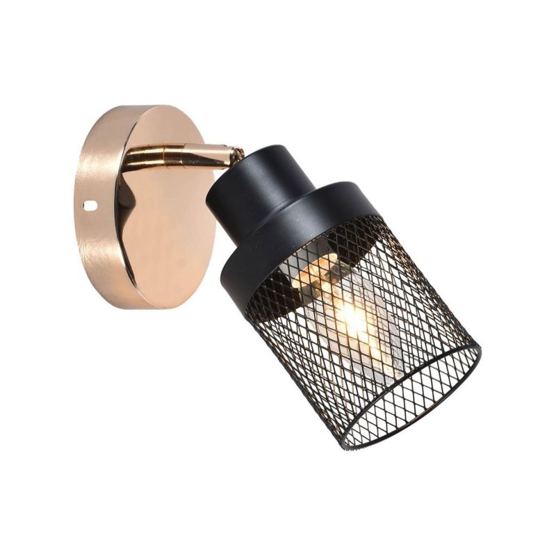 Kinkiet ścienny Lampex Gissi miedź-czarny 1 x E14 x 60W IP20 wym: 19 x 16,5 cm - 1 szt.