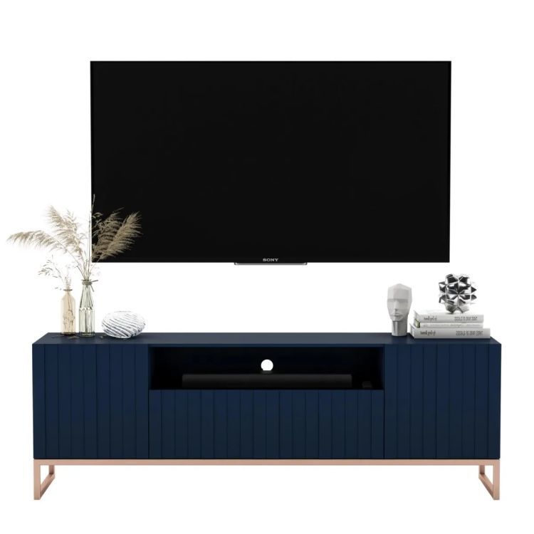 Szafka RTV Meble Lindner TAL 2D1K 2 150cm wisząca czarna mat 1 szt.