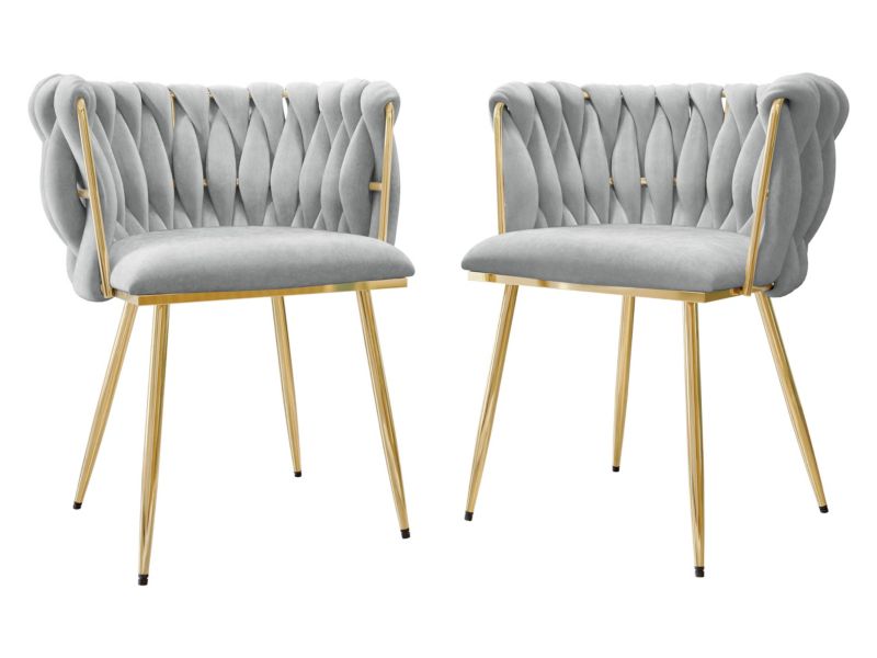 Komplet dwóch nowoczesnych krzeseł MIRJAN 24 Muz DC-1142 szary 2 szt.