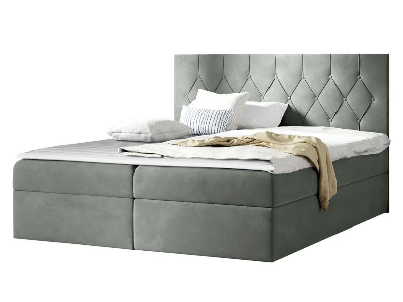 Łóżko kontynentalne MIRJAN 24 Sky 200x200 jasny szary 1 szt.