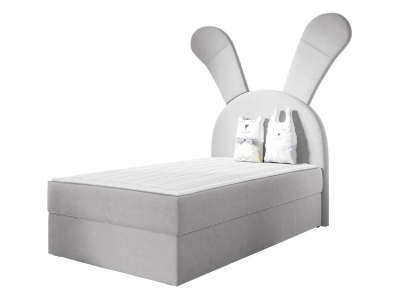 Łóżko kontynentalne MIRJAN 24 Bunny Light 100x200, Strona: Lewa popielaty 1 szt.