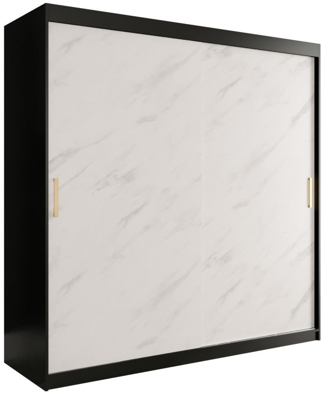 Szafa przesuwna Garderoba Abiks Marmur T 200 czarny + biały 1 szt.