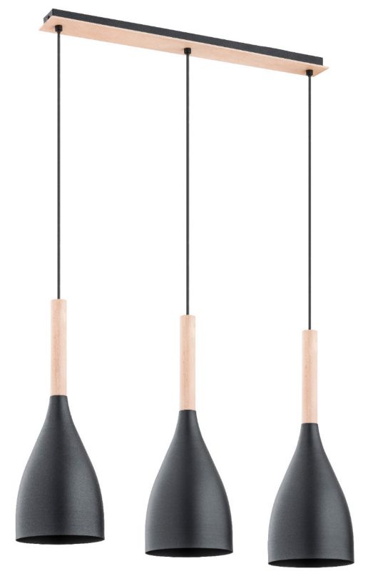 Lampa wisząca Alfa Juice czarna-jasne drewno wym: 100 x 70 x 16 cm 3xE27 x 60W 1 szt.