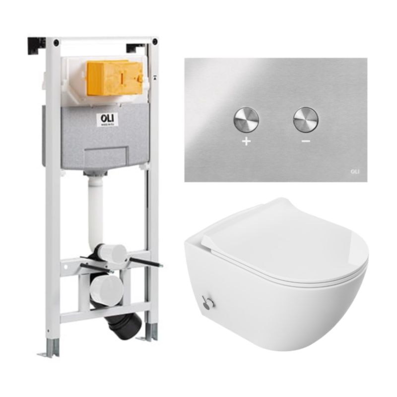 Zestaw WC Viba miska wisząca stelaż podtynkowy przycisk chrom 1szt