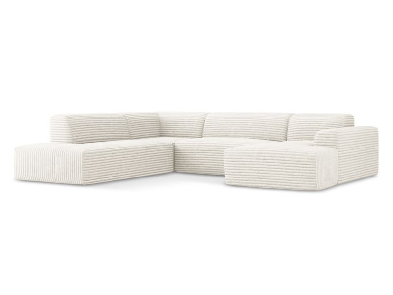 Sofa panoramiczna LaMiaSofa BOVA z tkaniny sztruksowej 344x264 cm jasny beż 1 szt.