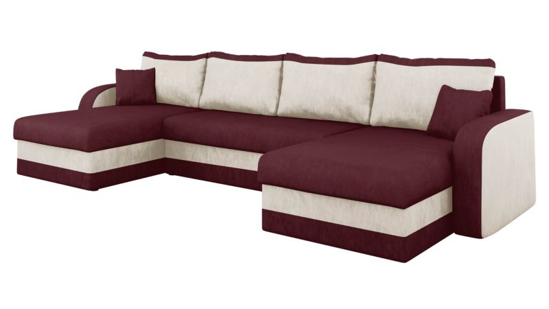 Narożnik z funkcją spania MIRJAN 24 Kris U śliwkowy/kremowy 1 szt.