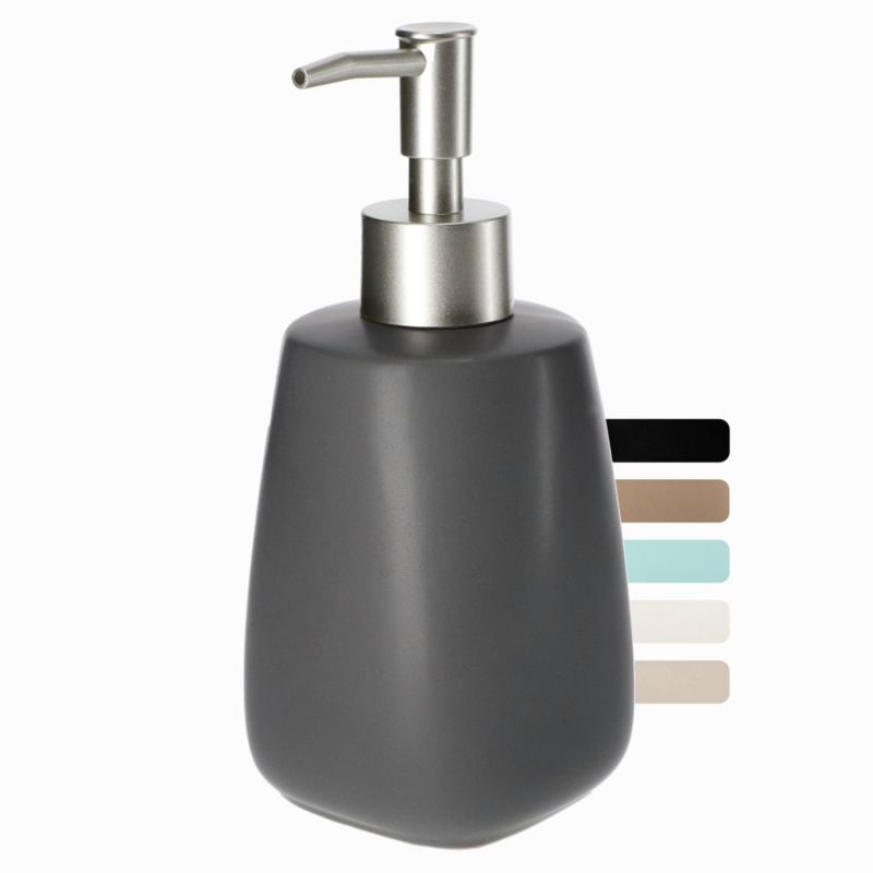 Dozownik Do mydła KADAX Płyn Mydelniczka Ceramika 400 ml Szary 1 szt.