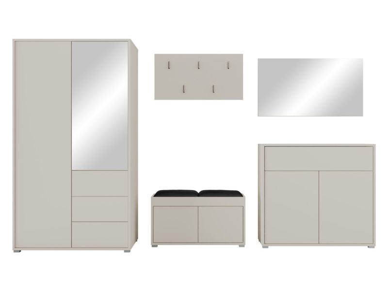 Zestaw MIRJAN 24 do przedpokoju Gesita V beżowy/czarna ekoskóra 1 szt.