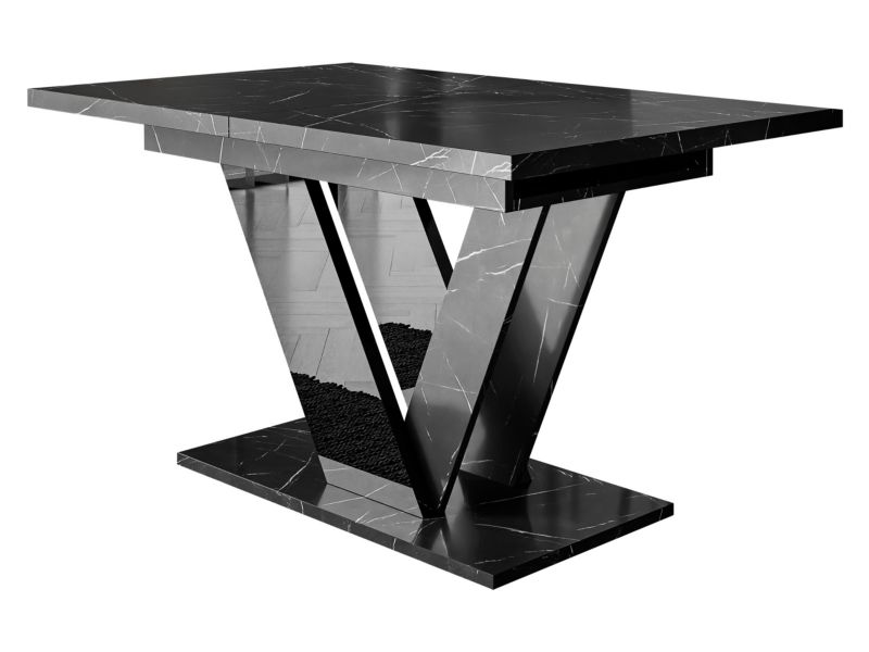 Stół rozkładany MIRJAN 24 Dubai marmur black royal/czarny połysk 1 szt.
