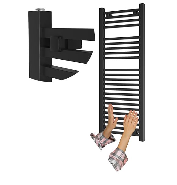 Grzejnik Łazienkowy Granitan Bergen 120/45cm Czarny Kaloryfer Drabinkowy 1kpl.