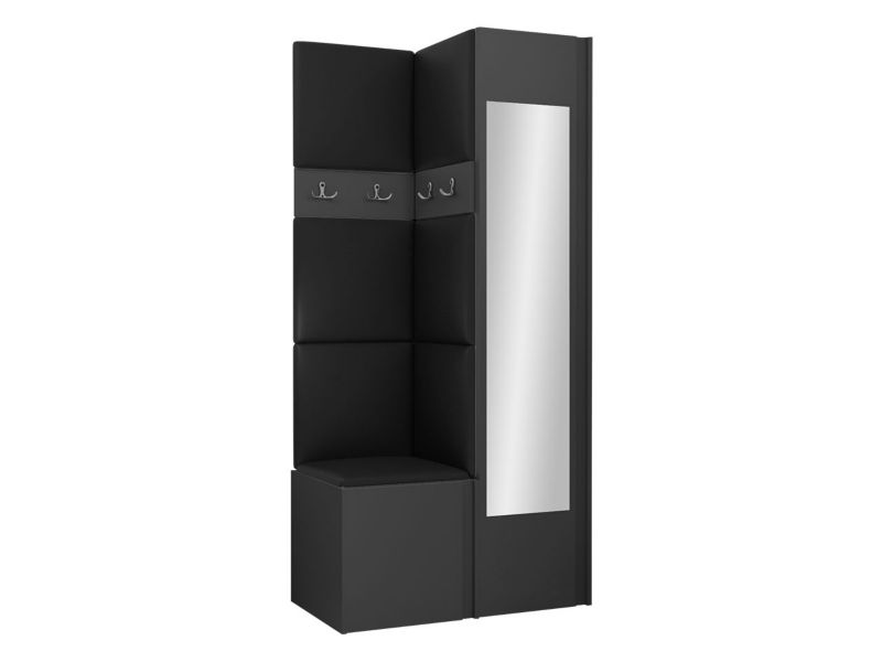 Garderoba MIRJAN 24 Orion XXV grafit + czarna ekoskóra 1 kpl.