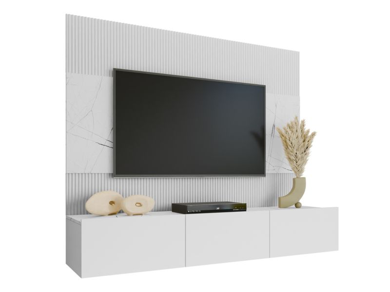 Meblościanka MIRJAN 24 Deromi III biały/biał marmur 1 kpl.