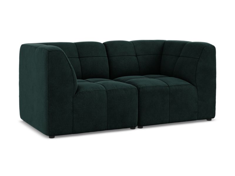 Modułowa sofa 2-osobowa LaMiaSofa GRADO z tkaniny welwetowej 180x90 cm szaro-zielony 1 szt.