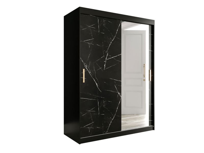 Szafa MIRJAN 24 Marmur T2 150 czarny mat / czarny marmur 1 szt.