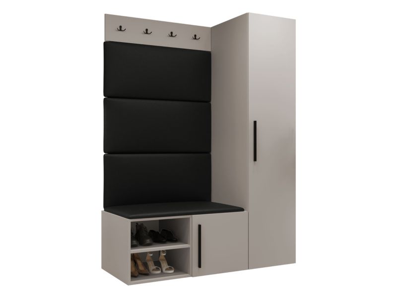 Garderoba MIRJAN 24 Medi II kaszmir + czarna ekoskóra 1 kpl.