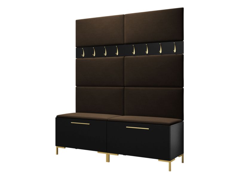 Garderoba MIRJAN 24 Zilion II czarny + brązowy 1 kpl.