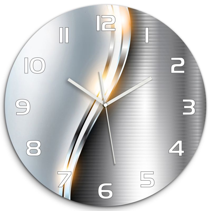 Zegar szklany Tulup Metalowa abstrakcja fi30 cm cichy 1 szt.