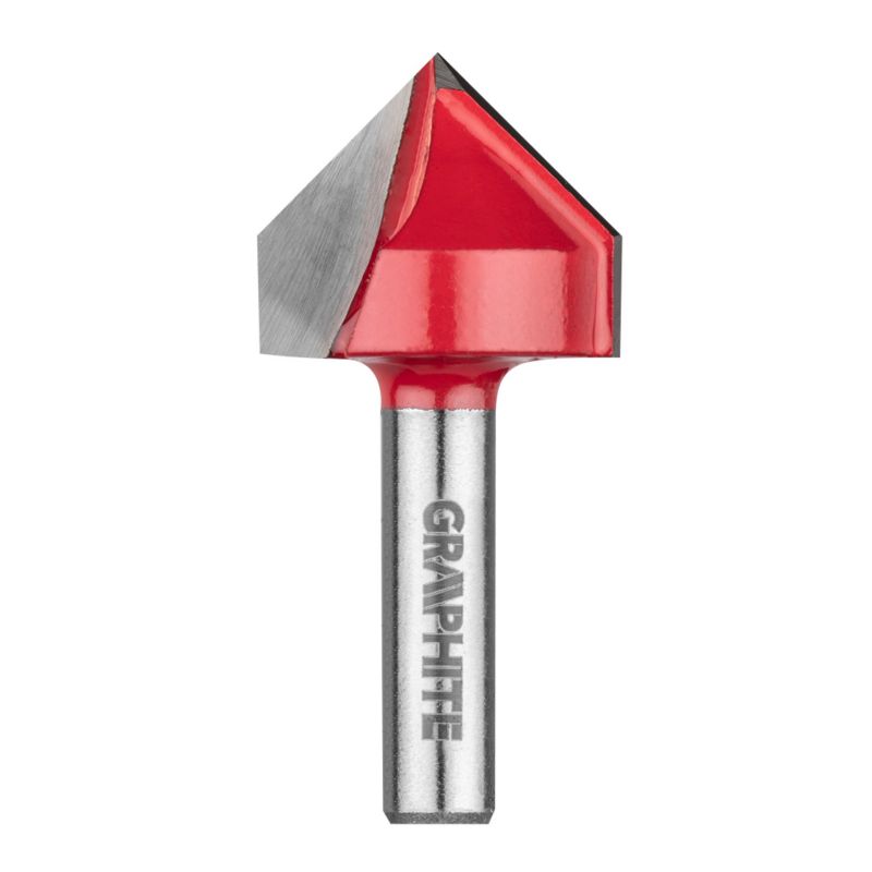 Frez do rowków GRAPHITE typu V, HM, 25.4 x 25.4 mm, trzpień 8 mm 1 szt