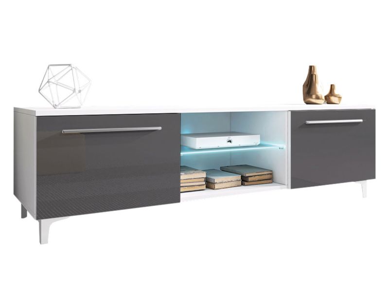 Szafka RTV MIRJAN 24 XIIIW biały + szary połysk 1 szt.