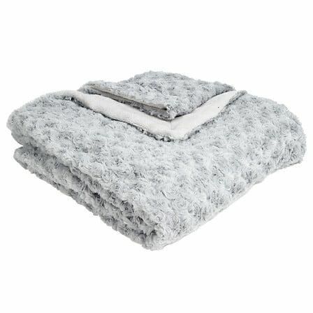 Narzuta na łóżko Bouclé Atmosphera sztuczne futro 120 x 160 cm jasnoszara 1 szt.