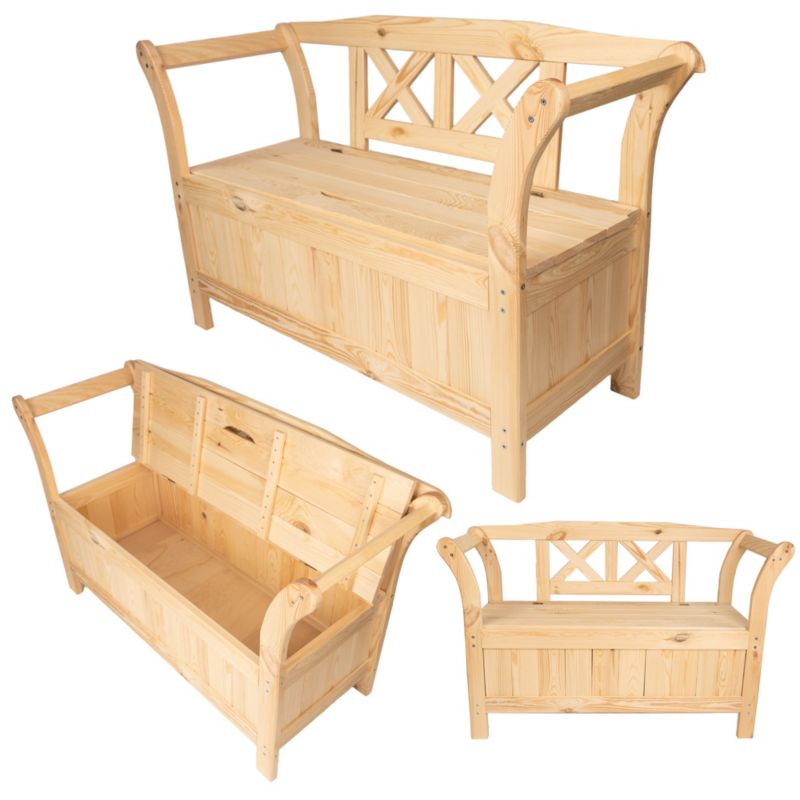 Ławka KADAX ogrodowa ze skrzynią Lena surowa 1 szt.