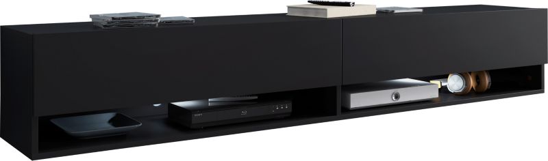 Szafka RTV MINIO go for it ANNE 180 cm czarny z oświetleniem LED 1 szt.