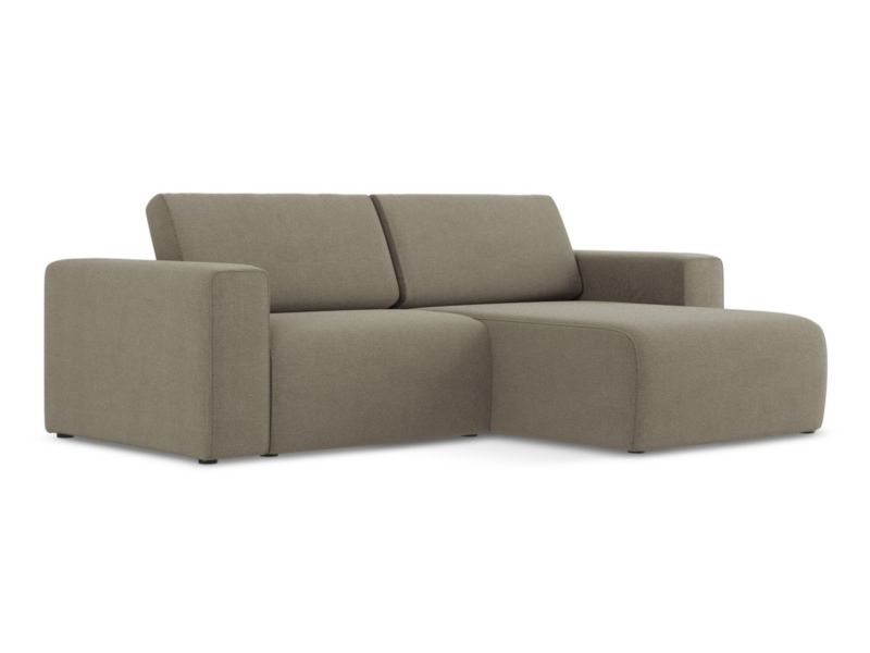 Narożnik prawostronny LaMiaSofa CASERTA z tkaniny strukturalnej 224x167 cm ciemny beż 1 szt.