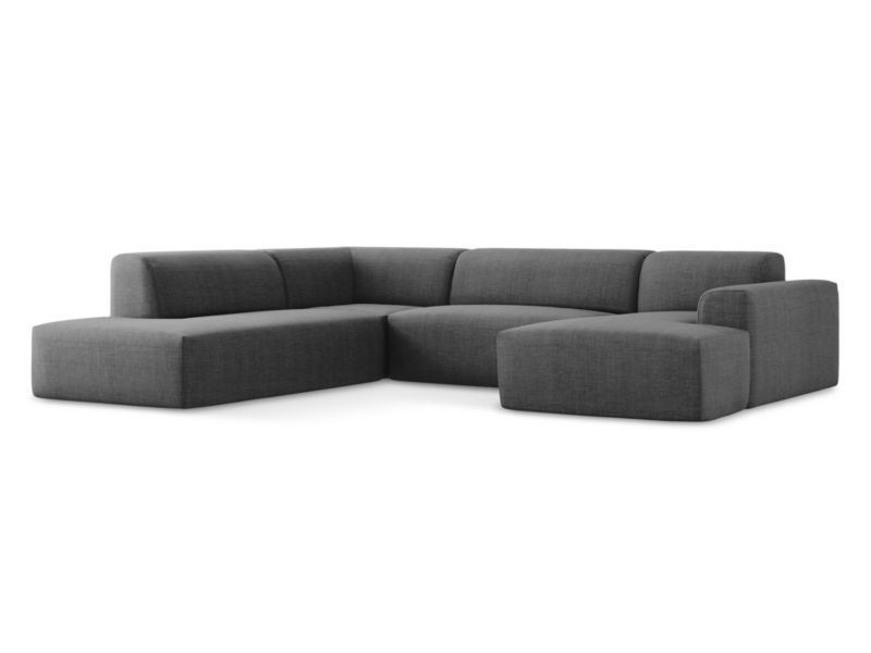 Sofa panoramiczna LaMiaSofa BOVA z tkaniny strukturalnej 344x264 cm ciemny szary 1 szt.