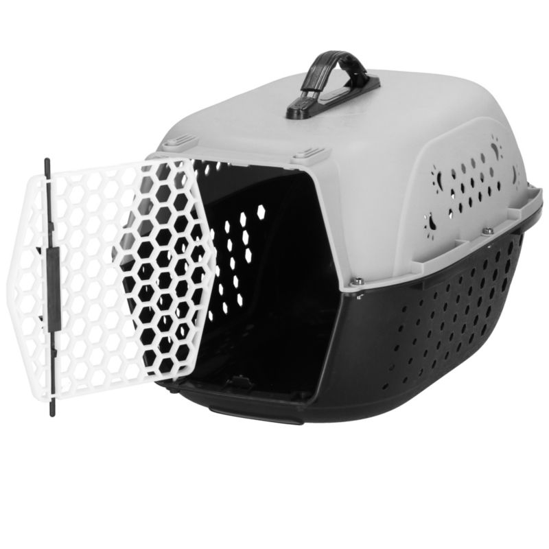 Transporter dla kota psa królika Springos do 7 kg klatka transportowa 48x33x27 cm szaro-czarna 1 szt.