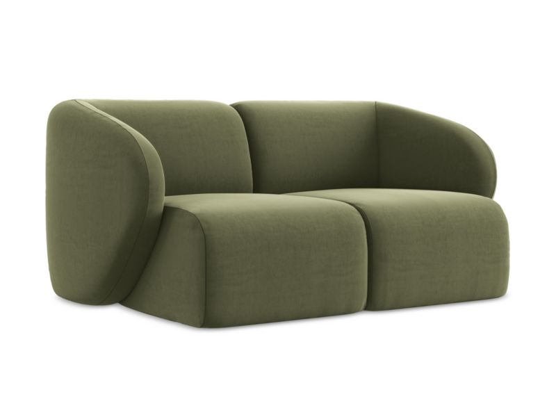 Modułowa sofa 2-osobowa LaMiaSofa CERVO z tkaniny welwetowej 174x94 cm oliwkowy 1 szt.