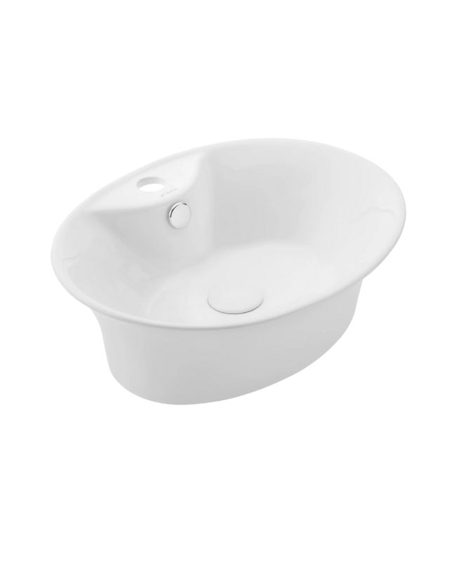 Umywalka nablatowa Uptrend TULIP biały połysk, z otworem na baterię oraz przelewem 1 szt.