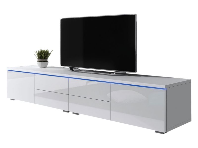 Szafka RTV MIRJAN 24 XI Double biały + biały połysk 1 szt.