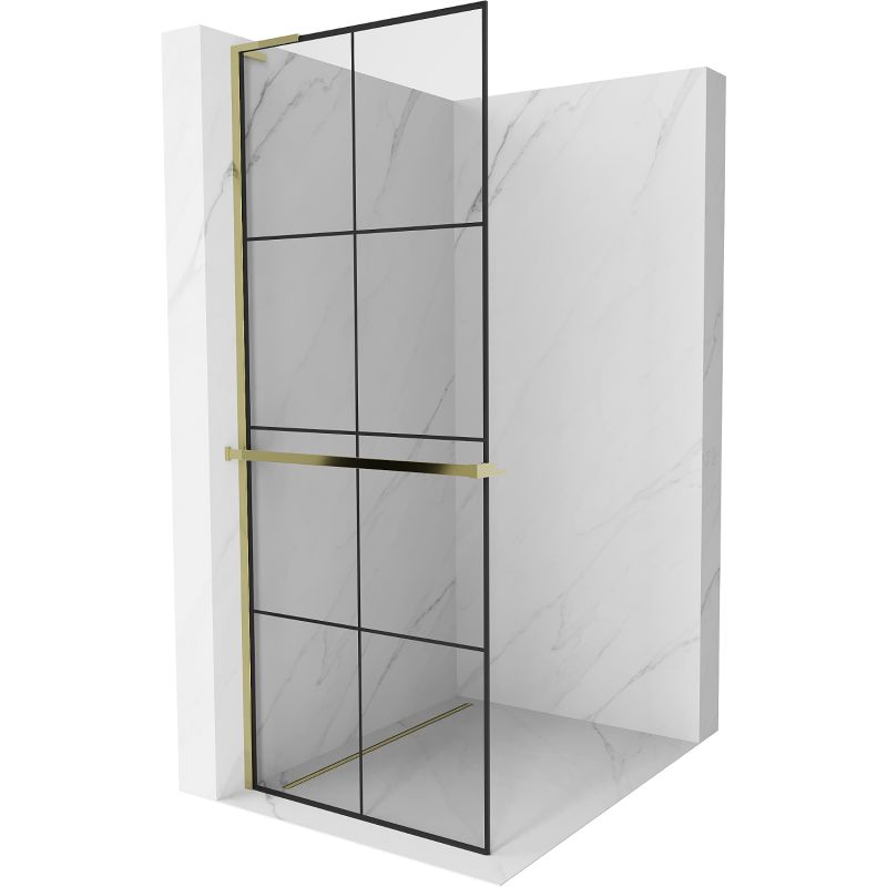 Ścianka prysznicowa Mexen Kioto+ L czarny wzór 70x200 cm 800-070-123-50-77 1 szt.