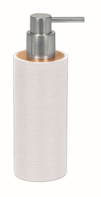 Dozownik do mydła Kleine Wolke kyoto 300ml biały/drewno elegancki i trwały 1 szt.