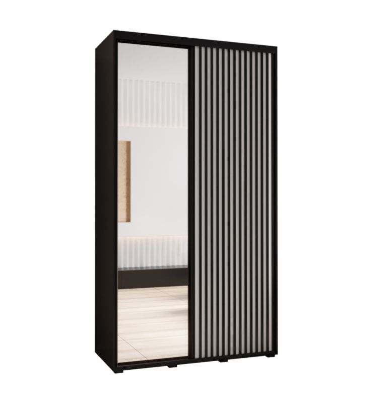 Szafa przesuwna Garderoba Abiks LANKO 2 140 gł. 45 czarny/biały 1 szt.