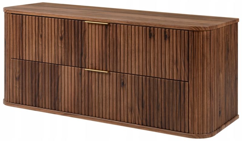 Szafka pod umywalkę Furnidea 120 cm dąb orzech ryflowana Glamour 1 szt.