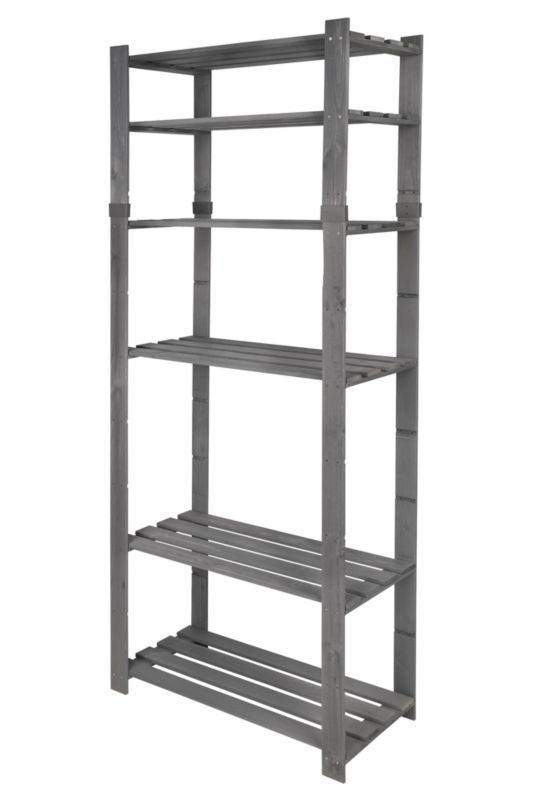 Regał drewniany MODO24 impregnacja szara pojemny 200 cm do książek i zabawek 1 szt.