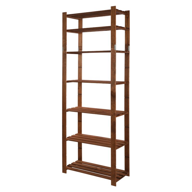 Regał drewniany MODO24 impregnacja brązowa pojemny 220 cm do książek i zabawek 1 szt.