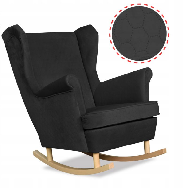 Fotel uszak do salonu bujany Family Meble Angelo czarny 1szt