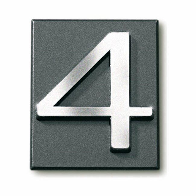 Cyfra 4 samoprzylepna 4 x 4,7 cm PCV grafitowa