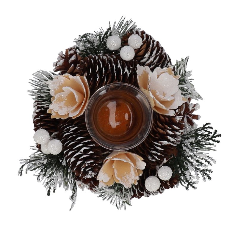 Wianek na tealight Jumi 16 cm naturalno-niebieski