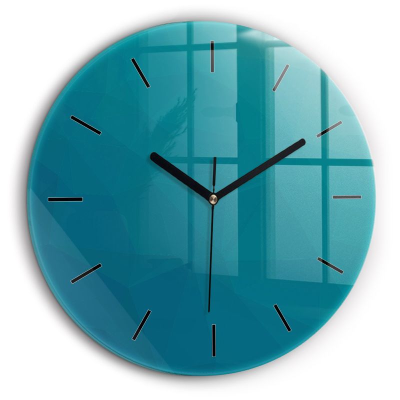 Zegar szklany czarne wskazówki Wallfluent fi60 cm Morska abstrakcja 1 szt.