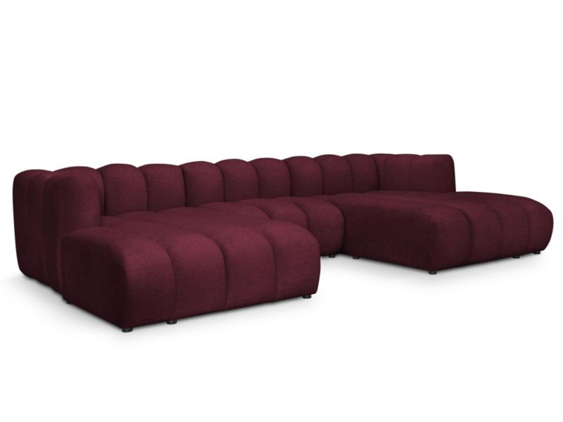 Sofa modułowa panoramiczna LaMiaSofa NAPOLI z tkaniny szenilowej 316x179 cm burgundowy 1 szt.