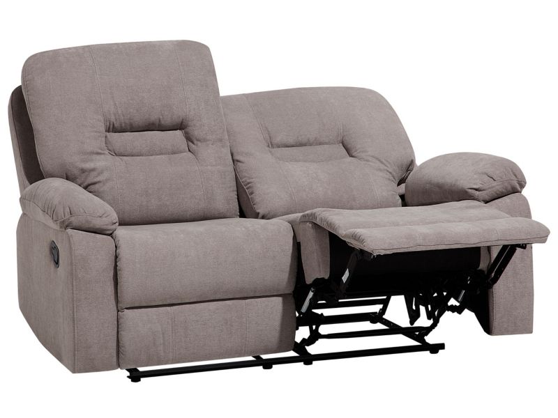 Sofa z manualną funkcją relaksu 2-osobowa beżowoszara Bergen 1 szt.