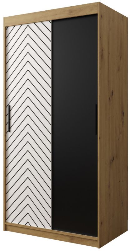 Szafa przesuwna Garderoba Abiks Jodełka 100 artisan + biały 1 szt.