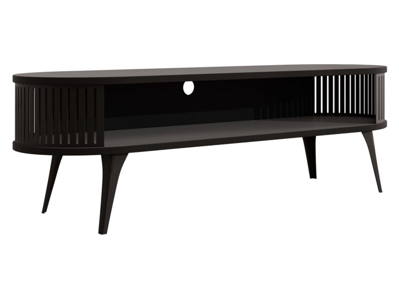 Szafka RTV MIRJAN 24 owalna Roenni czarny molet 1 szt.