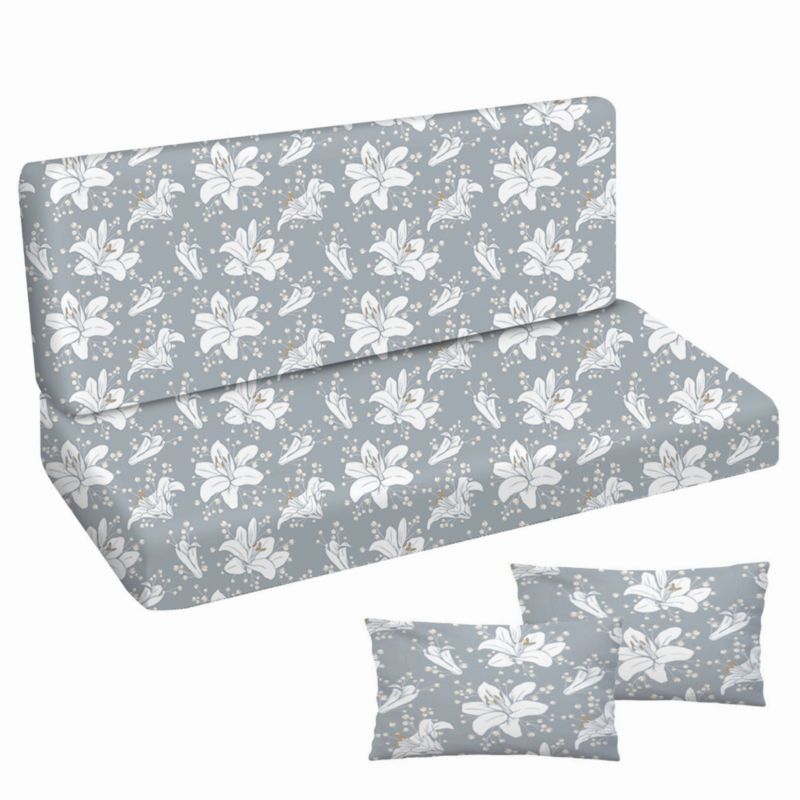 Poduszka materac na huśtawkę Premium FEROCITY Niebieskie kwiaty 150x50x50 1 szt.