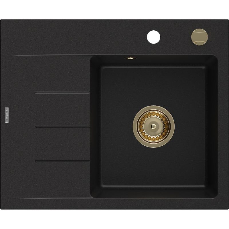 Zlewozmywak wpuszczany Mexen Ben 1-komorowy czarny 600x500 mm 6523605000-77-G