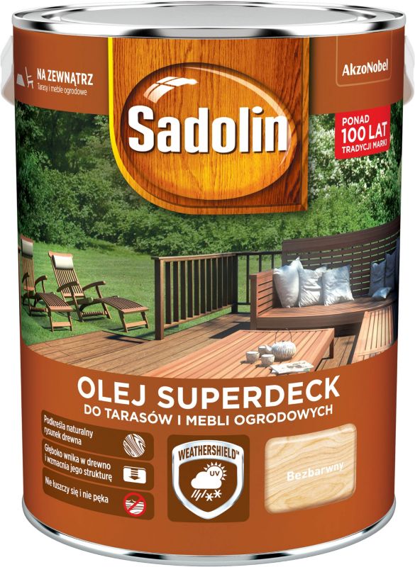 Olej do drewna Sadolin Superdeck bezbarwny 5 l