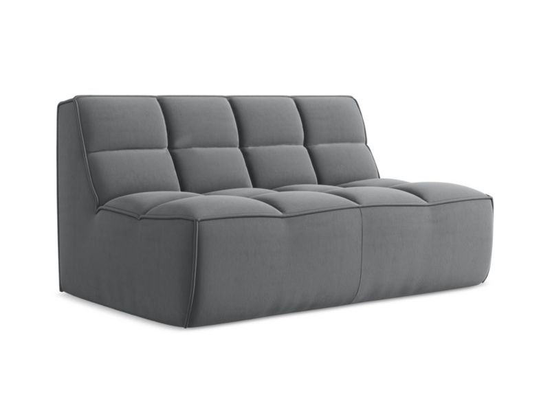 Modułowa sofa 2-osobowa LaMiaSofa BELLUNO z tkaniny welwetowej 160x93 cm stalowy 1 szt.